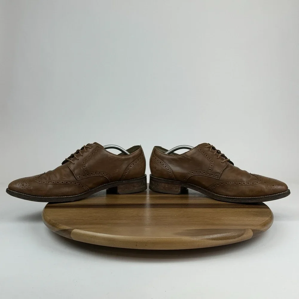 Mens Cole Haan Grand Os Madison Brown Leather Wingtip‎ Dress Oxfords Size 11.5 M